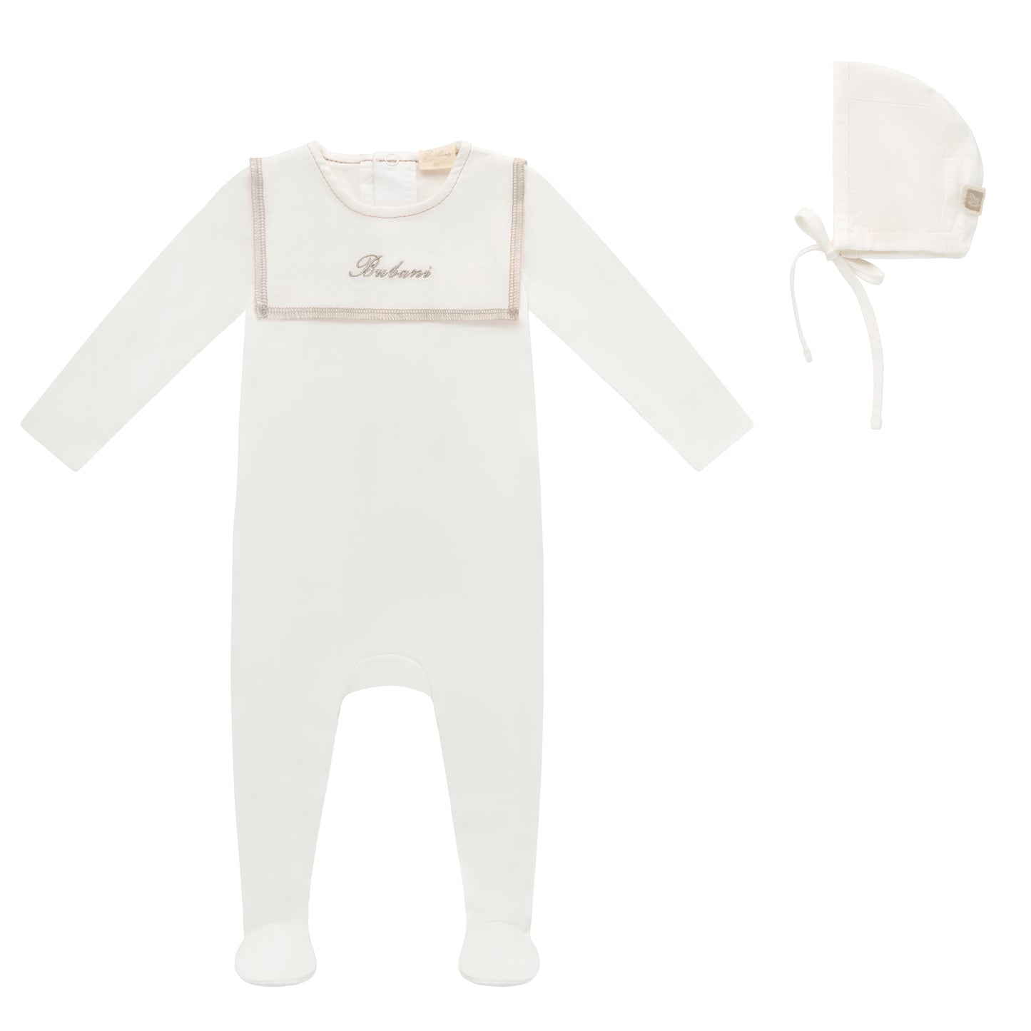 Linen Bib Footie and Bonnet