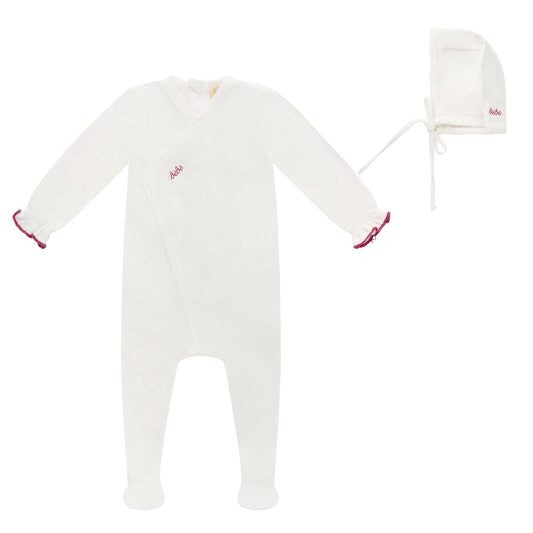 Bebe Footie and Bonnet
