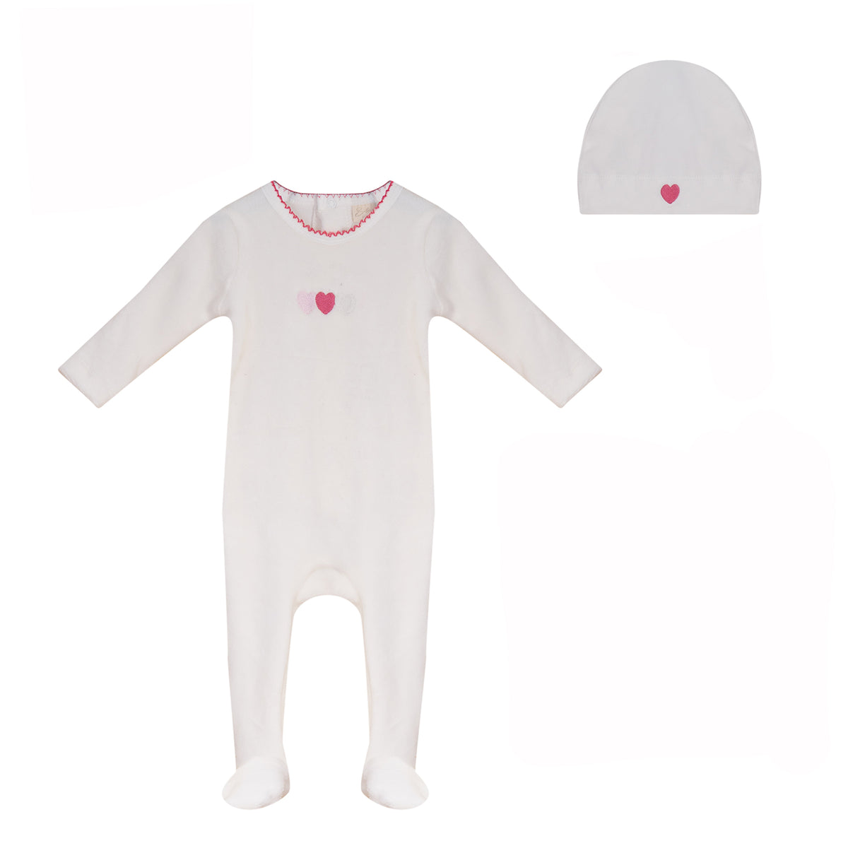 Heart Footie and Hat Set [74W272G]