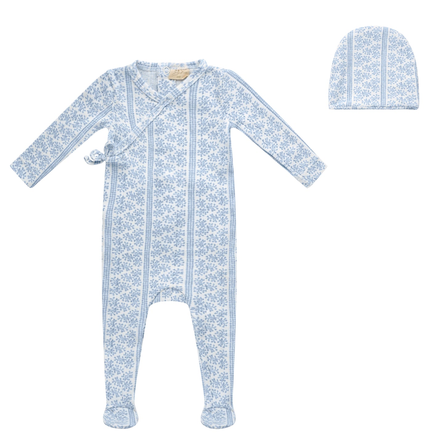 AOP Poplin Footie and Hat Set.