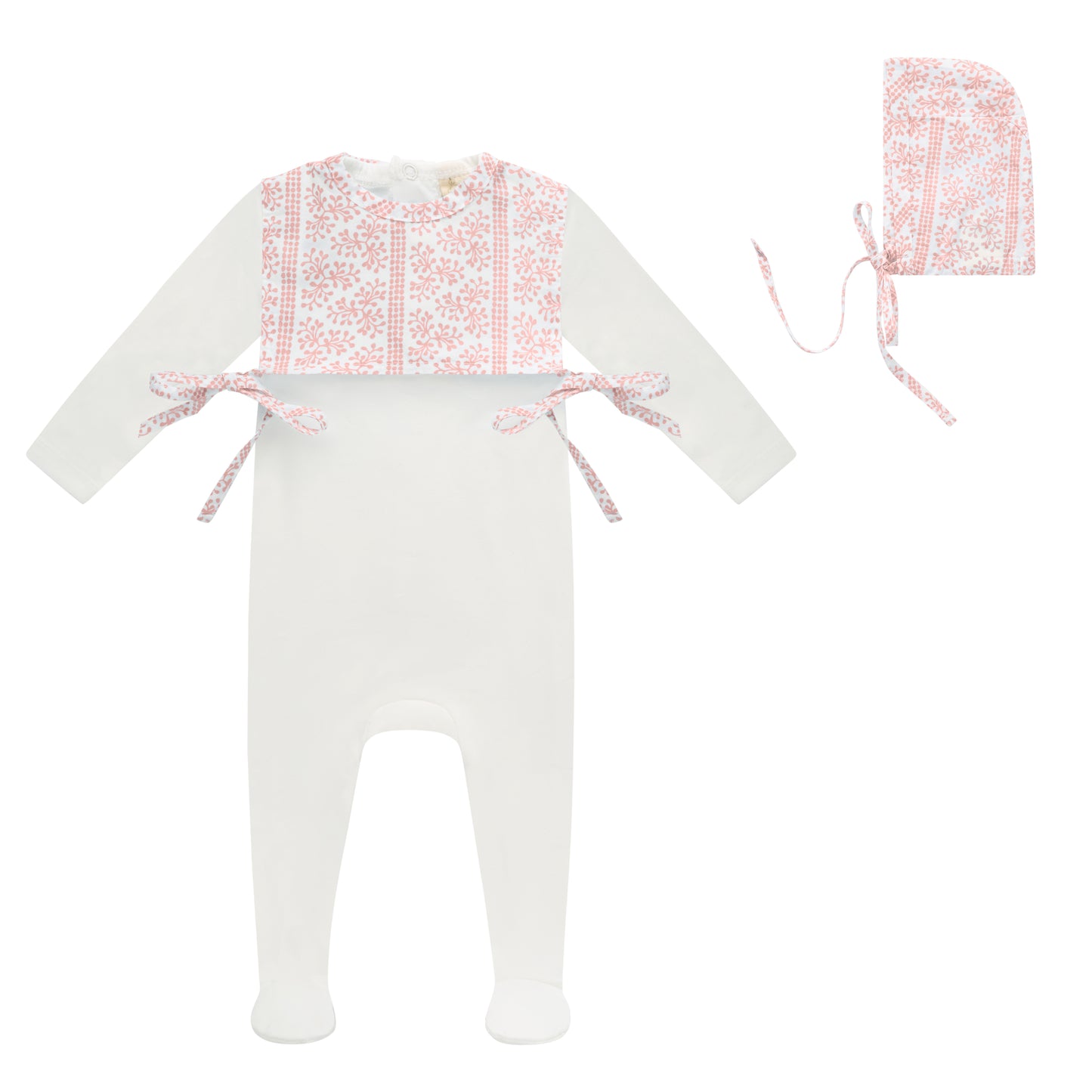 AOP Poplin Bib Footie and Bonnet