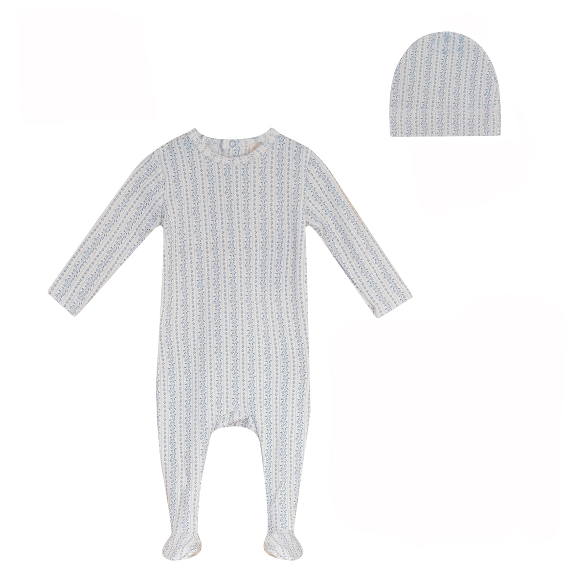 Printed Footie and Hat Set [75W272B]