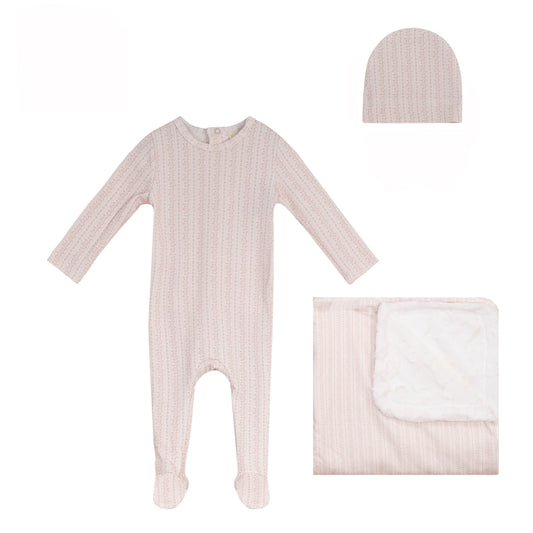 Printed Footie, Hat and Blanket Set [75W273G]