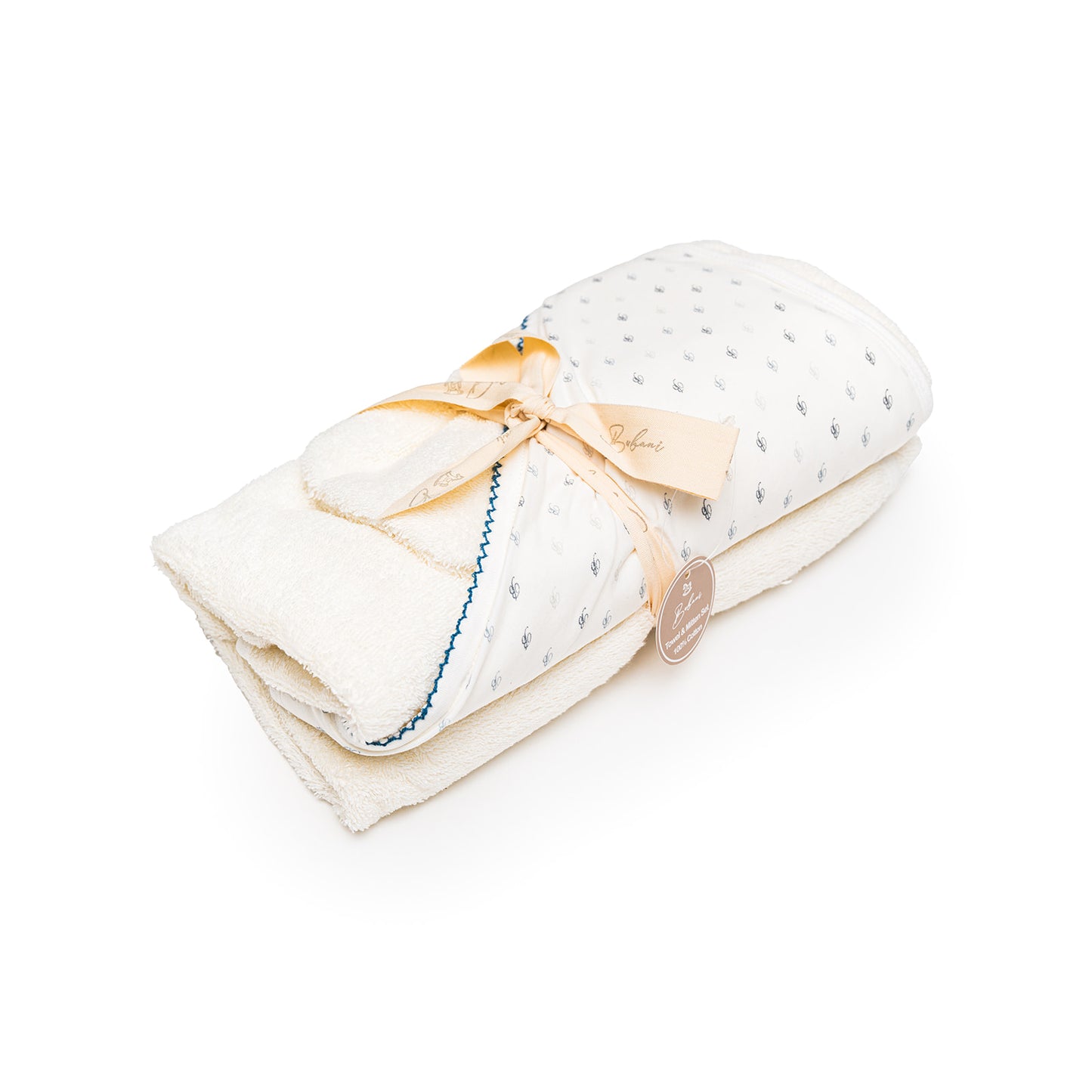 Hooded Towel with All Over B Hood Blue