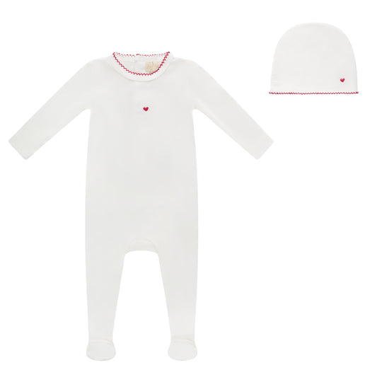 Heart Footie and Hat