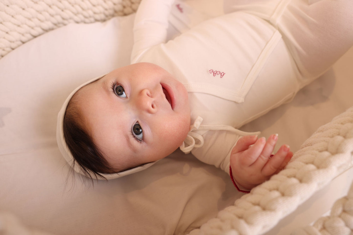 Bebe Footie and Bonnet