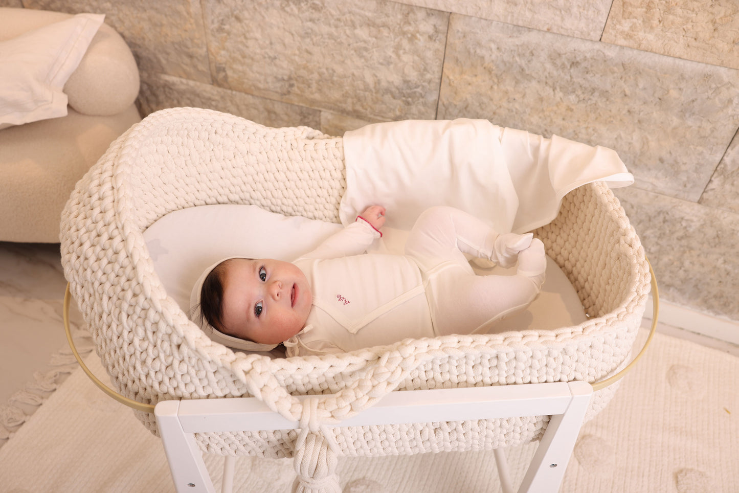 Bebe Footie and Bonnet