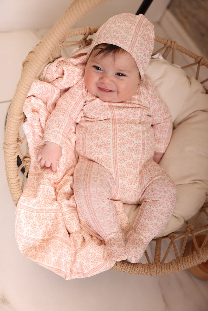 AOP Poplin Footie and Hat
