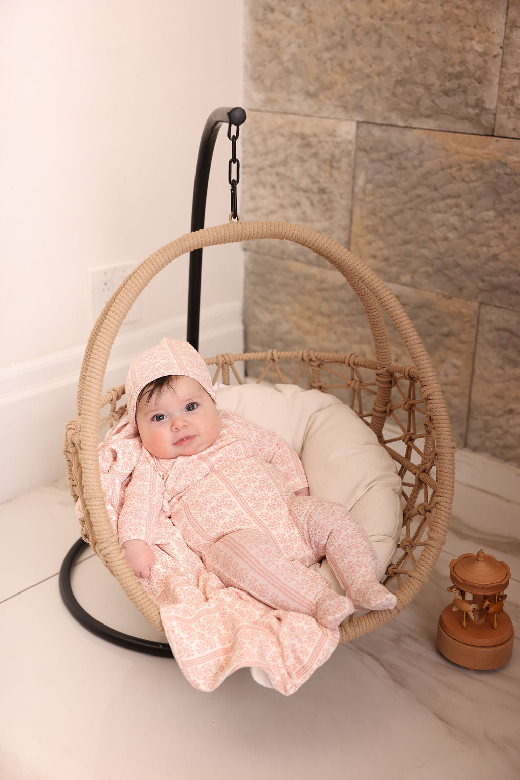 AOP Poplin Footie and Hat