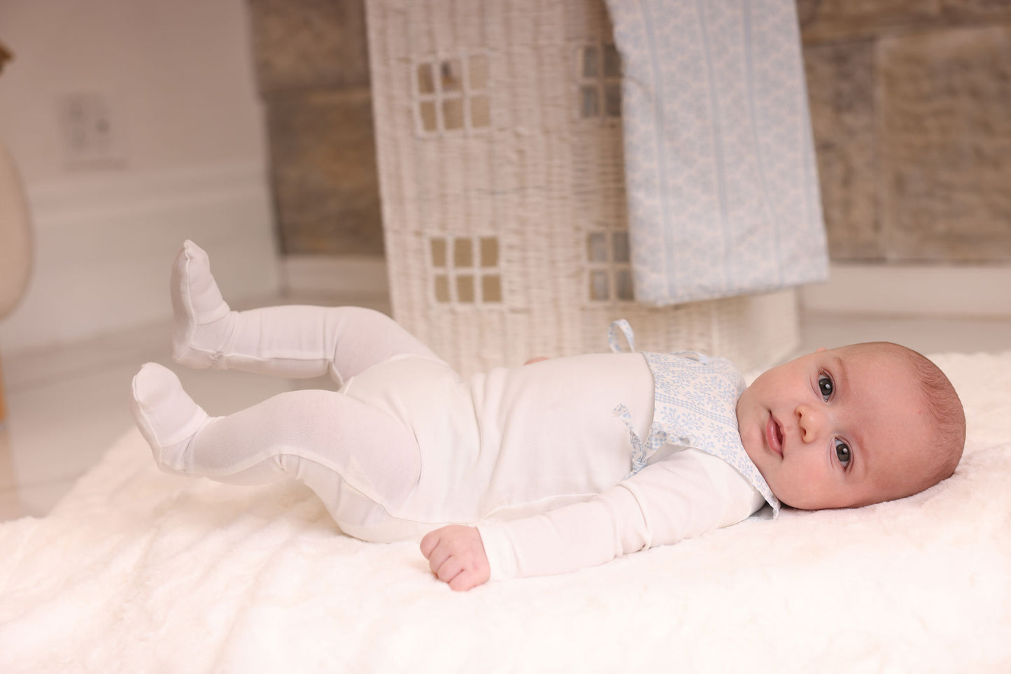 AOP Poplin Bib Footie and Bonnet