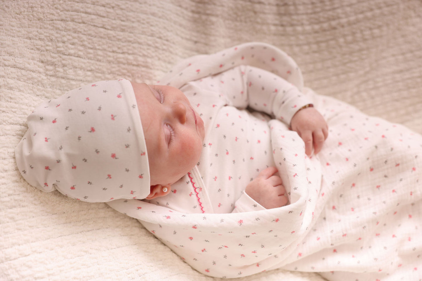 Floral Wrap Footie and Hat