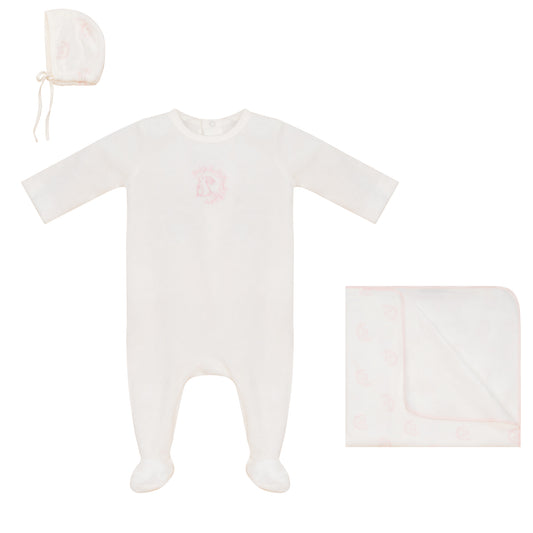 Bunny Footie, Bonnet and Blanket Set Girls